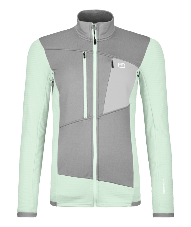 "FLEECE GRID JACKET W" - "green acid"