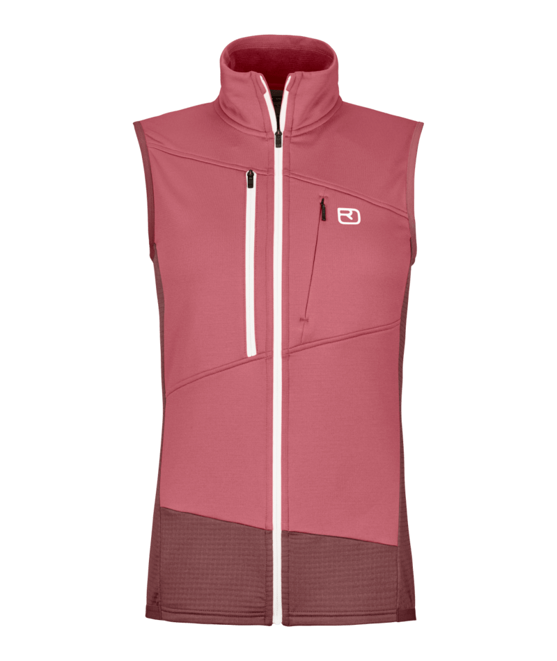 "FLEECE GRID VEST W" - "mountain rose"