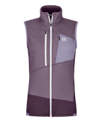 "FLEECE GRID VEST W" - "dark wild berry"
