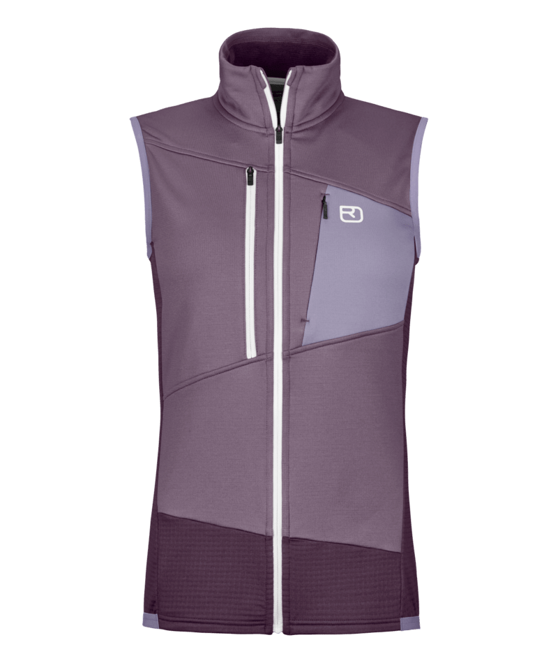 "FLEECE GRID VEST W" - "dark wild berry"