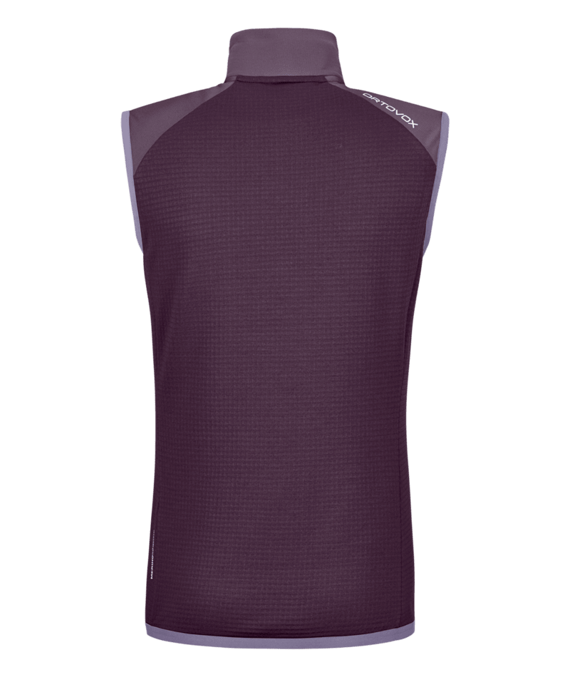 "FLEECE GRID VEST W" - "dark wild berry"