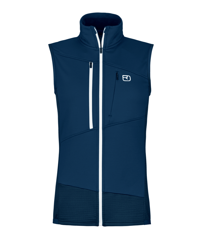 "FLEECE GRID VEST W" - "deep ocean"