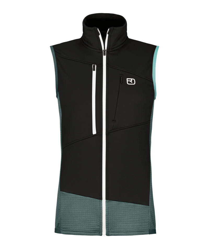 "FLEECE GRID VEST W" - "dark arctic grey"