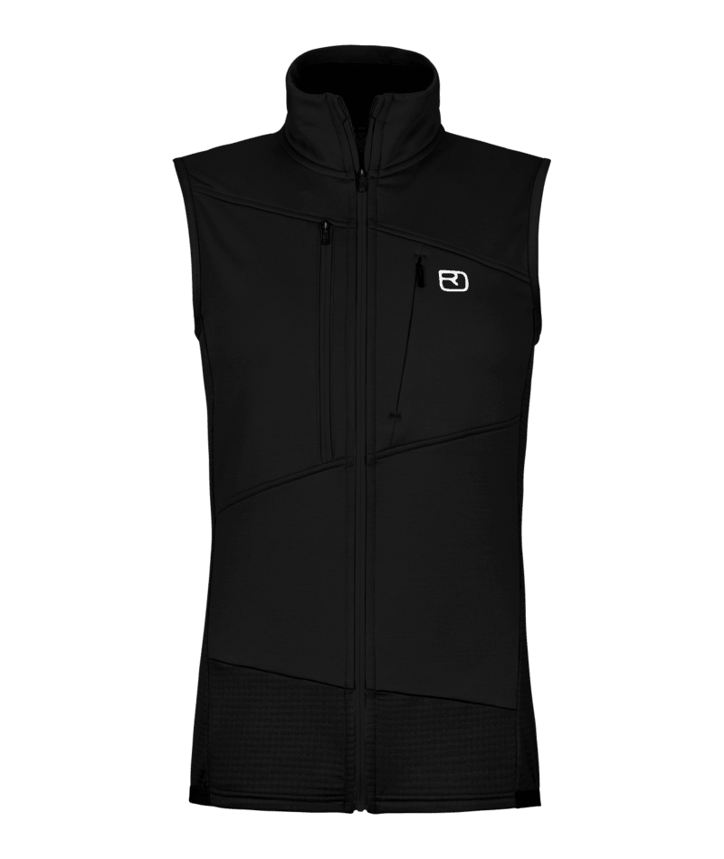 "FLEECE GRID VEST W" - "black raven"