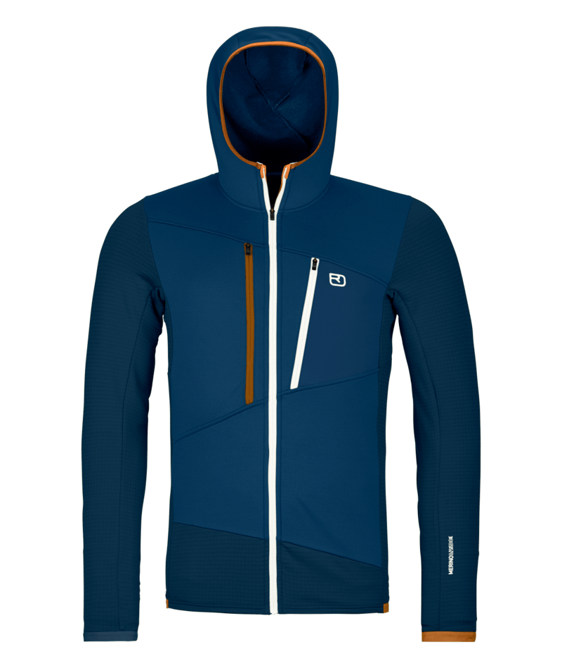 "FLEECE GRID HOODY M" - "deep ocean"