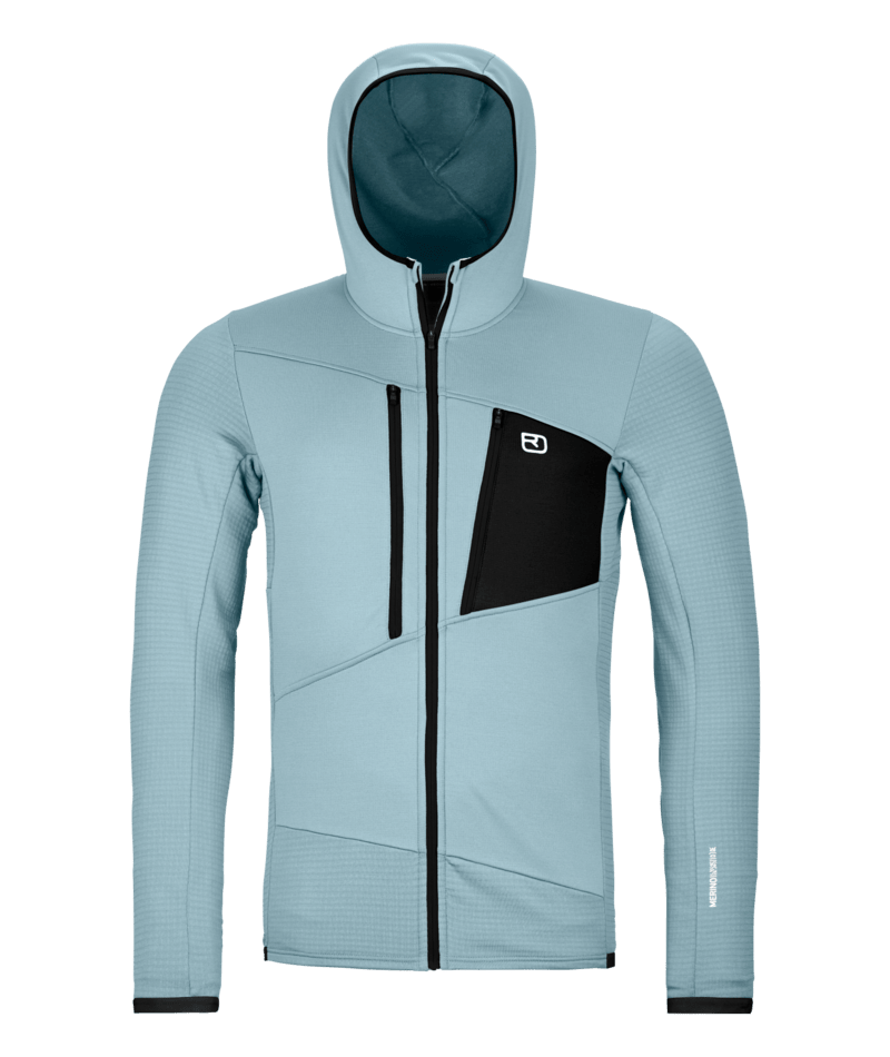 "FLEECE GRID HOODY M" - "glacier grey"