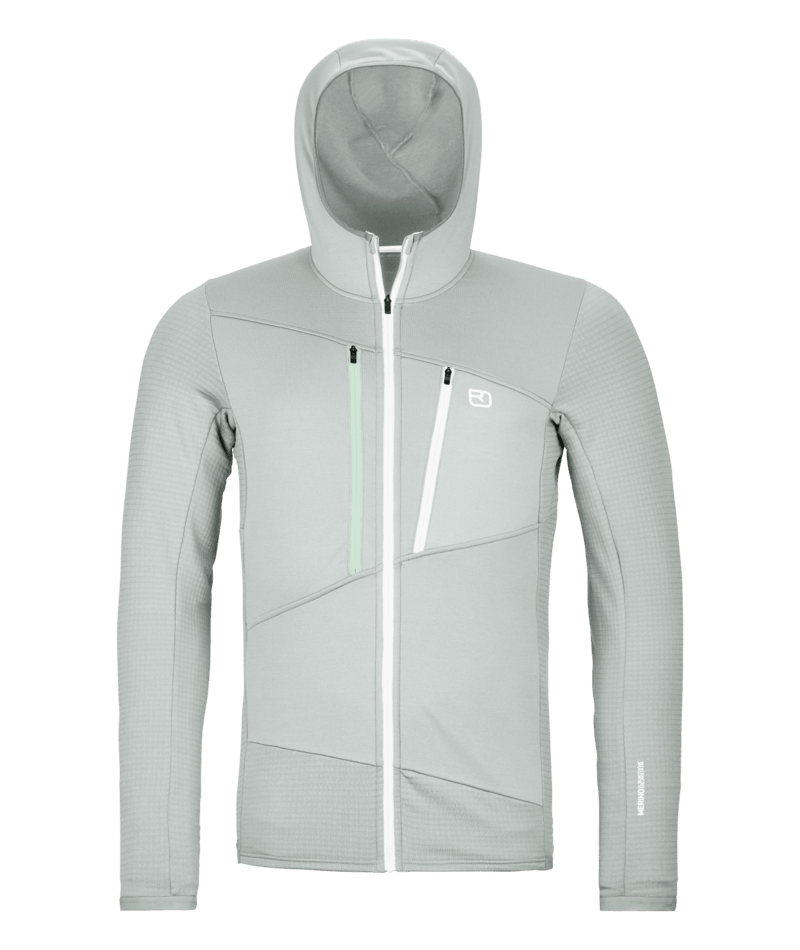 "FLEECE GRID HOODY M" - "grey ice"