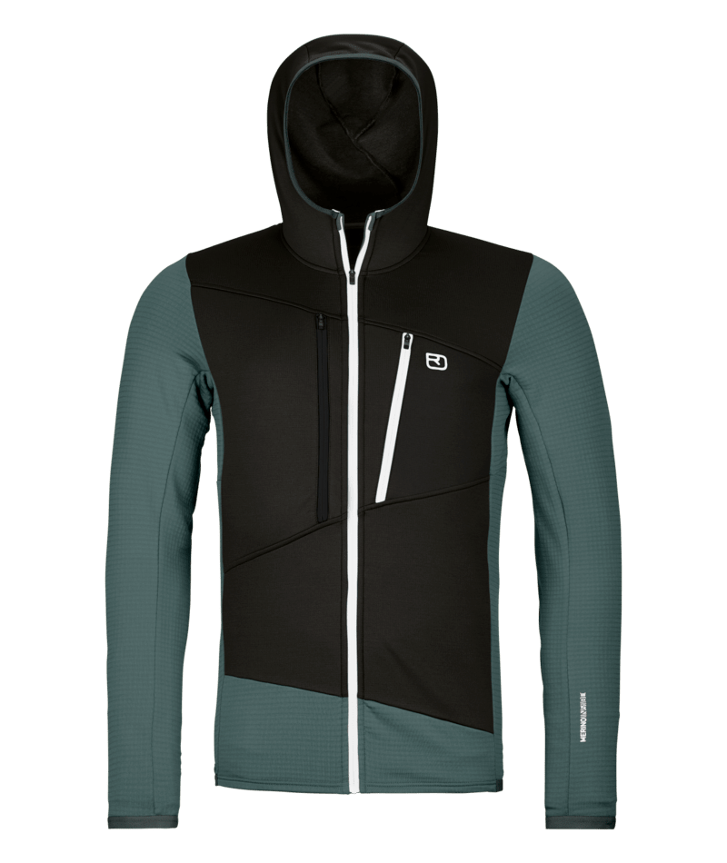 "FLEECE GRID HOODY M" - "dark arctic grey"