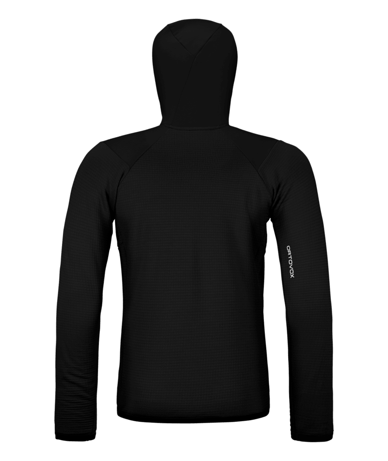 "FLEECE GRID HOODY M" - "black raven"