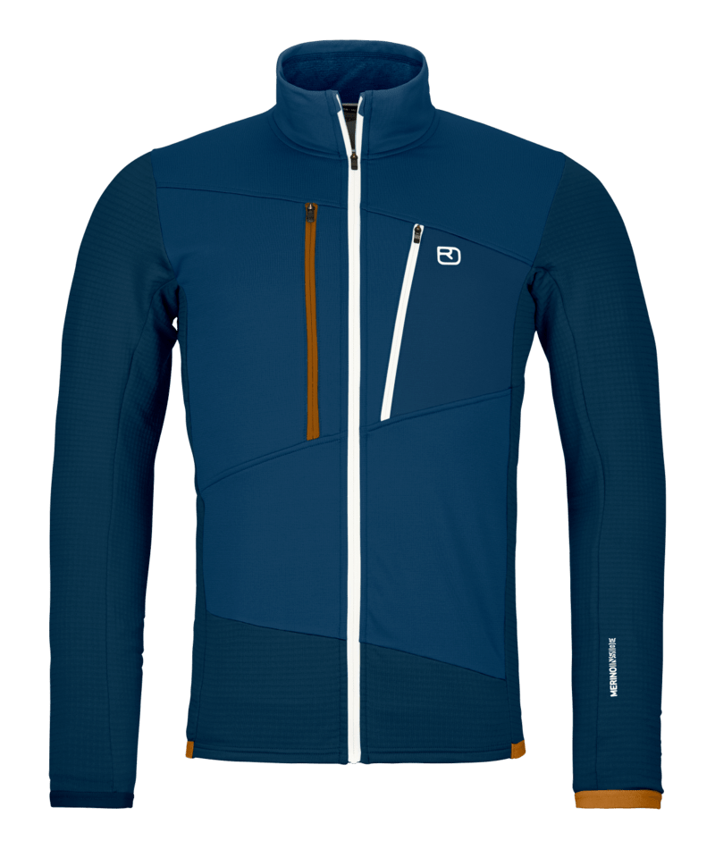 "FLEECE GRID JACKET M" - "deep ocean"