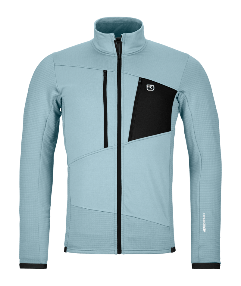 "FLEECE GRID JACKET M" - "glacier grey"