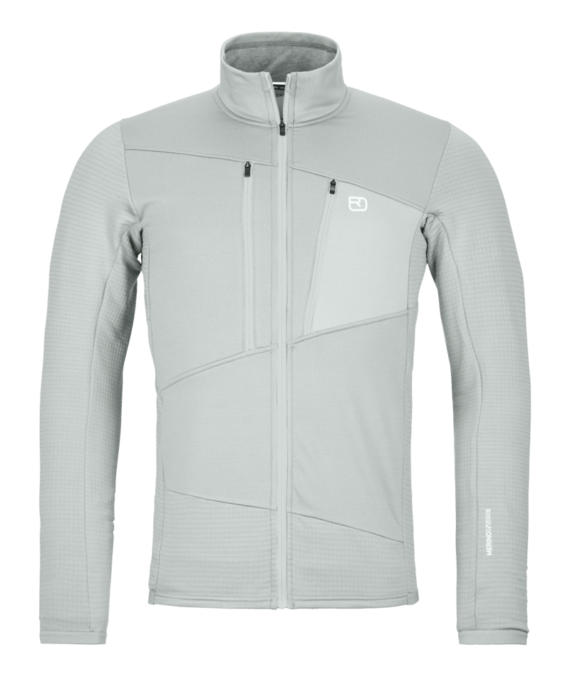 "FLEECE GRID JACKET M" - "grey ice"