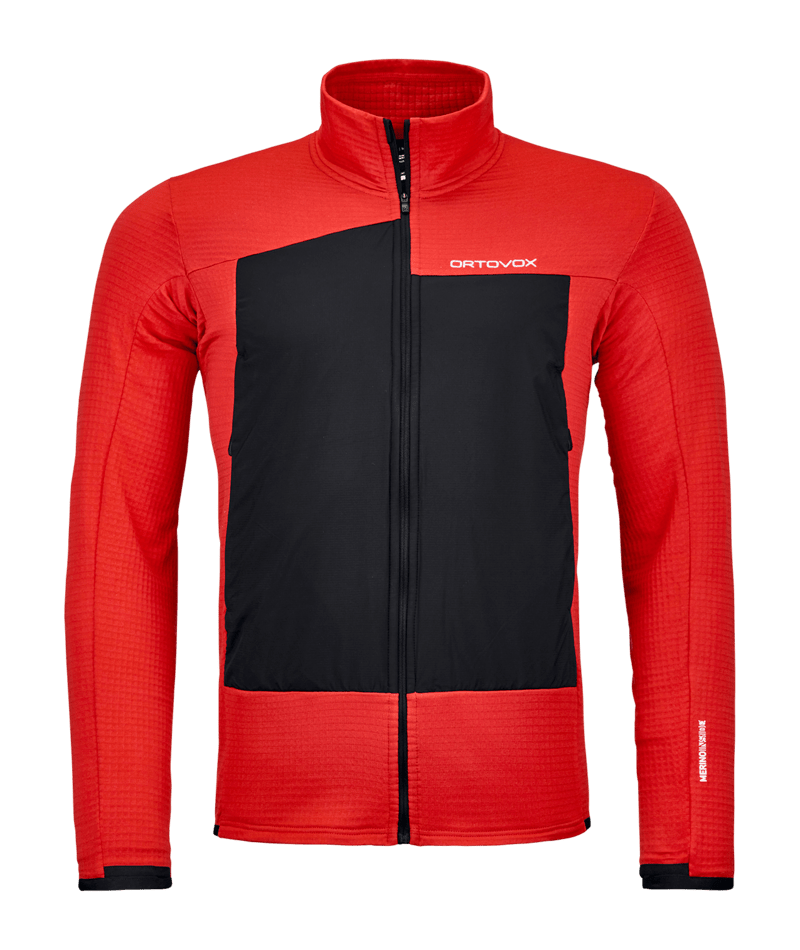 "RESCUE FLEECE GRID JACKET M" - "rescue red"