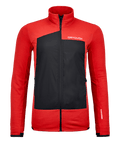 "RESCUE FLEECE GRID JACKET W" - "rescue red"