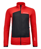 "RESCUE FLEECE GRID JACKET W" - "rescue red"