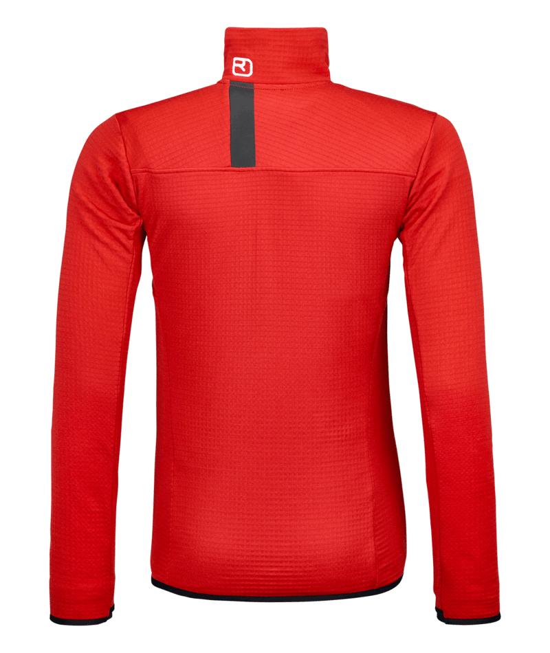 "RESCUE FLEECE GRID JACKET W" - "rescue red"