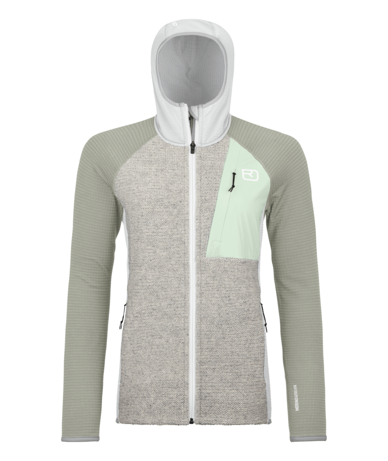 "FLEECE GP CLASSIC KNIT HOODY W" - "grey ice"