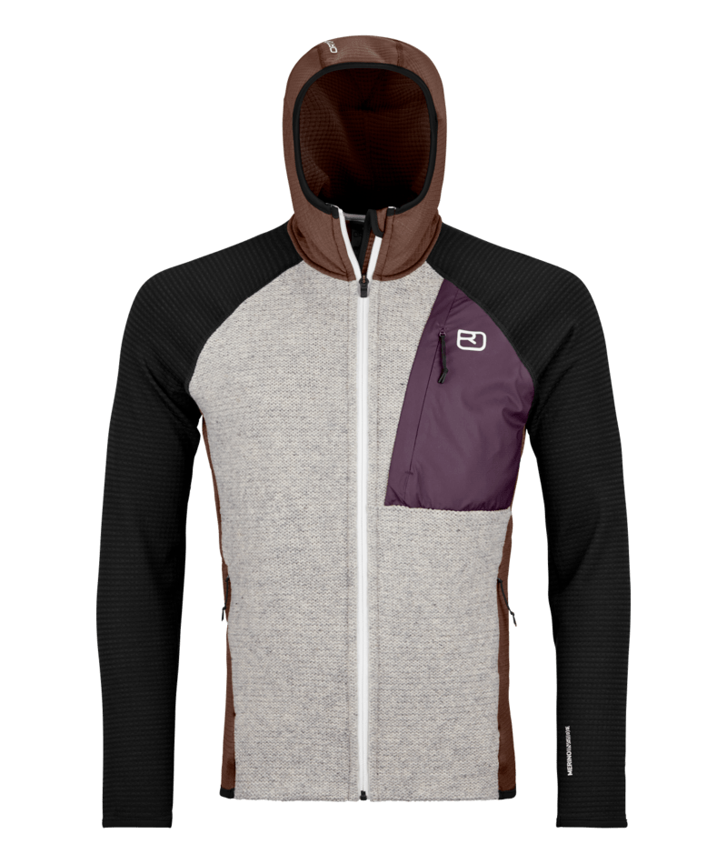 "FLEECE GP CLASSIC KNIT HOODY M" - "dark chestnut"