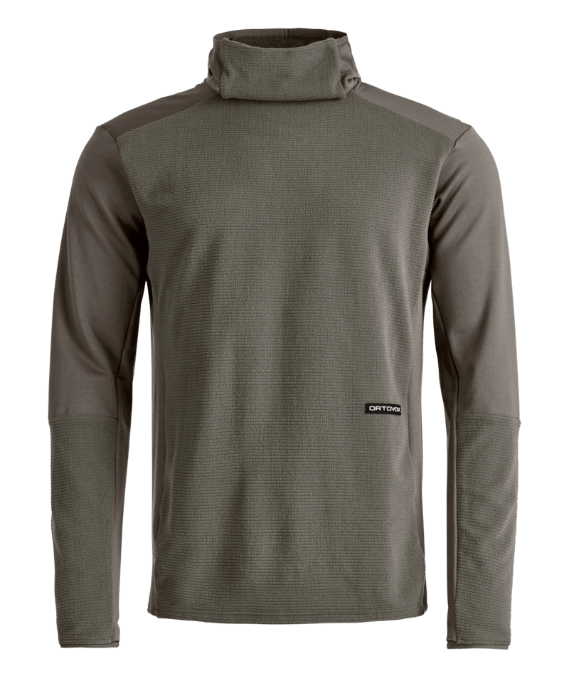 "FLEECE CORD HOODIE M" - "dark grey brown"