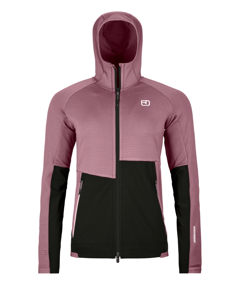 "FLEECE RIB HOODY W" - "dusk rose"