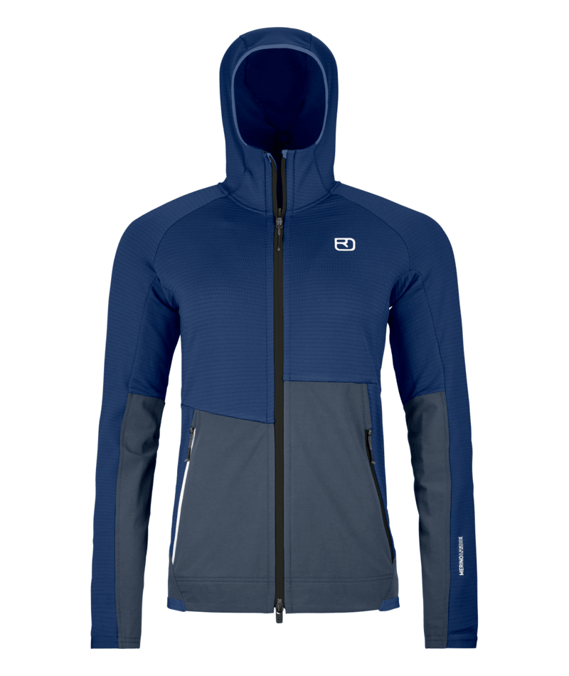 "FLEECE RIB HOODY W" - "blue nunatak"