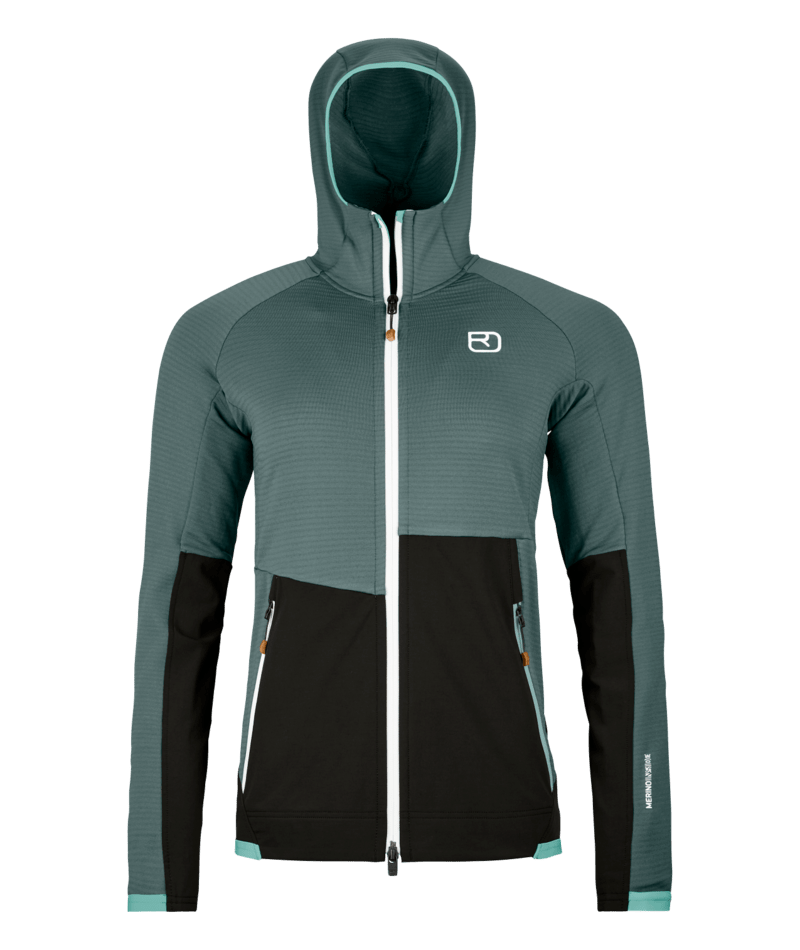 "FLEECE RIB HOODY W" - "dark arctic grey"
