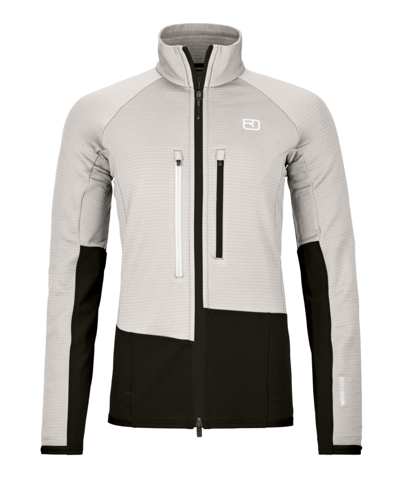 "FLEECE RIB JACKET W" - "white tea"