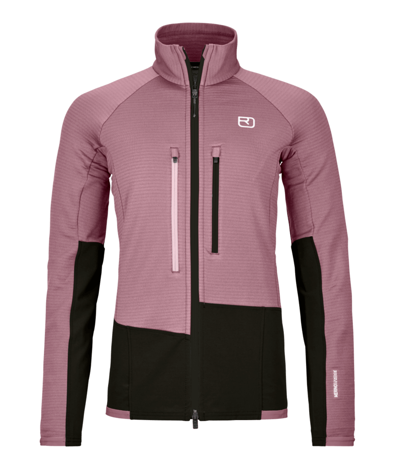 "FLEECE RIB JACKET W" - "dusk rose"