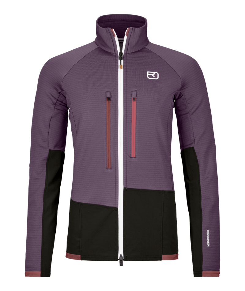 "FLEECE RIB JACKET W" - "wild berry"