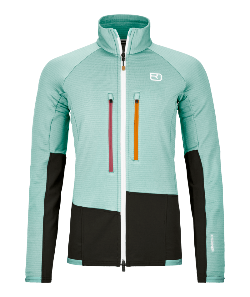 "FLEECE RIB JACKET W" - "aquatic ice"