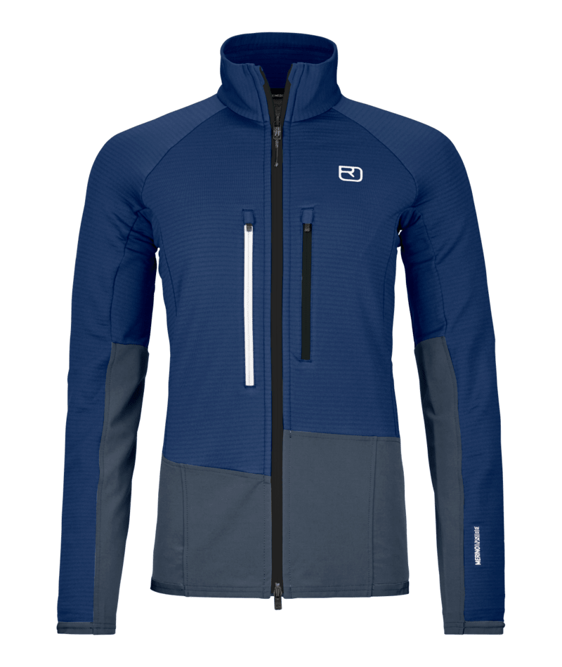 "FLEECE RIB JACKET W" - "blue nunatak"