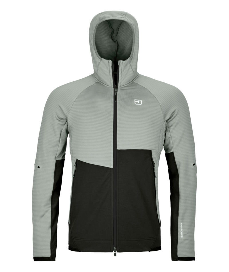 "FLEECE RIB HOODY M" - "green sage"