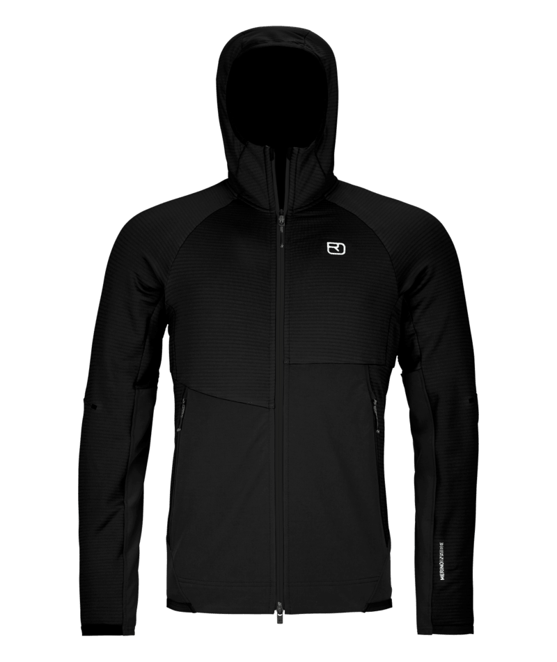 "FLEECE RIB HOODY M" - "black raven"