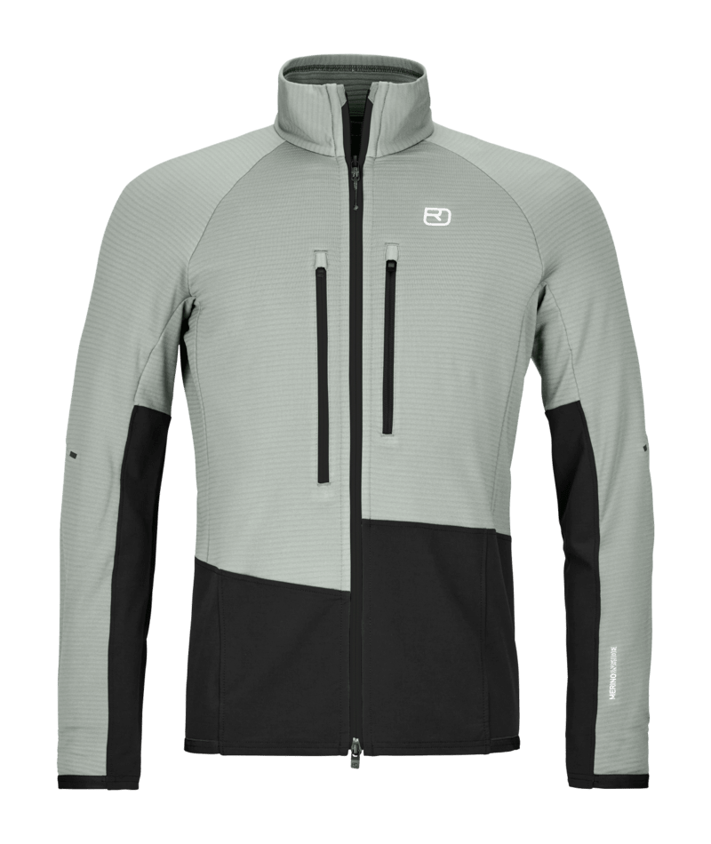 "FLEECE RIB JACKET M" - "green sage"