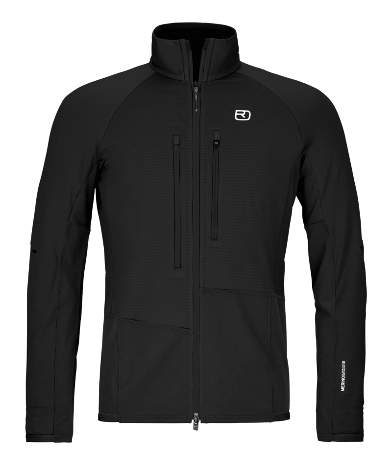 "FLEECE RIB JACKET M" - "black raven"
