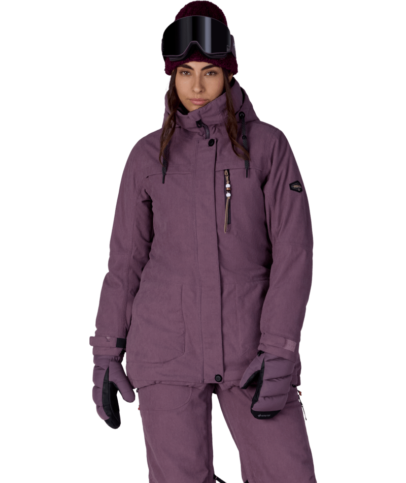 WOMENS SPIRIT™ INSULATED JACKET - BLACK PLUM GRID CORDUROY