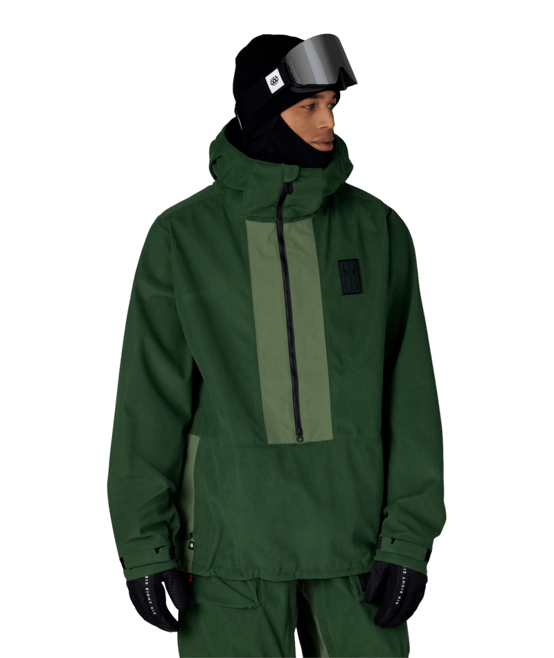 MENS GHOST™ 2.5L ANORAK - MOSS GREEN GRID CORDUROY