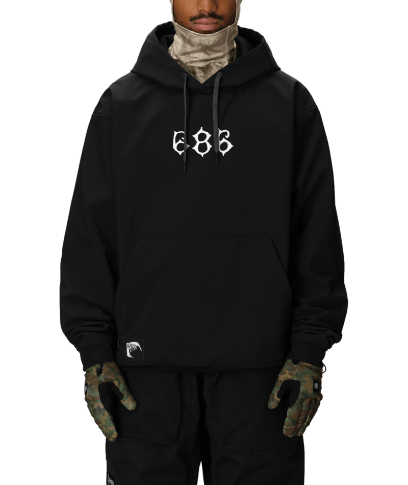 MENS WATERPROOF TEAM HOODY - BLACK PRINT
