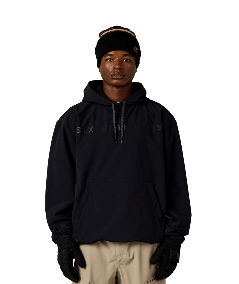 MENS WATERPROOF TEAM HOODY - BLACK