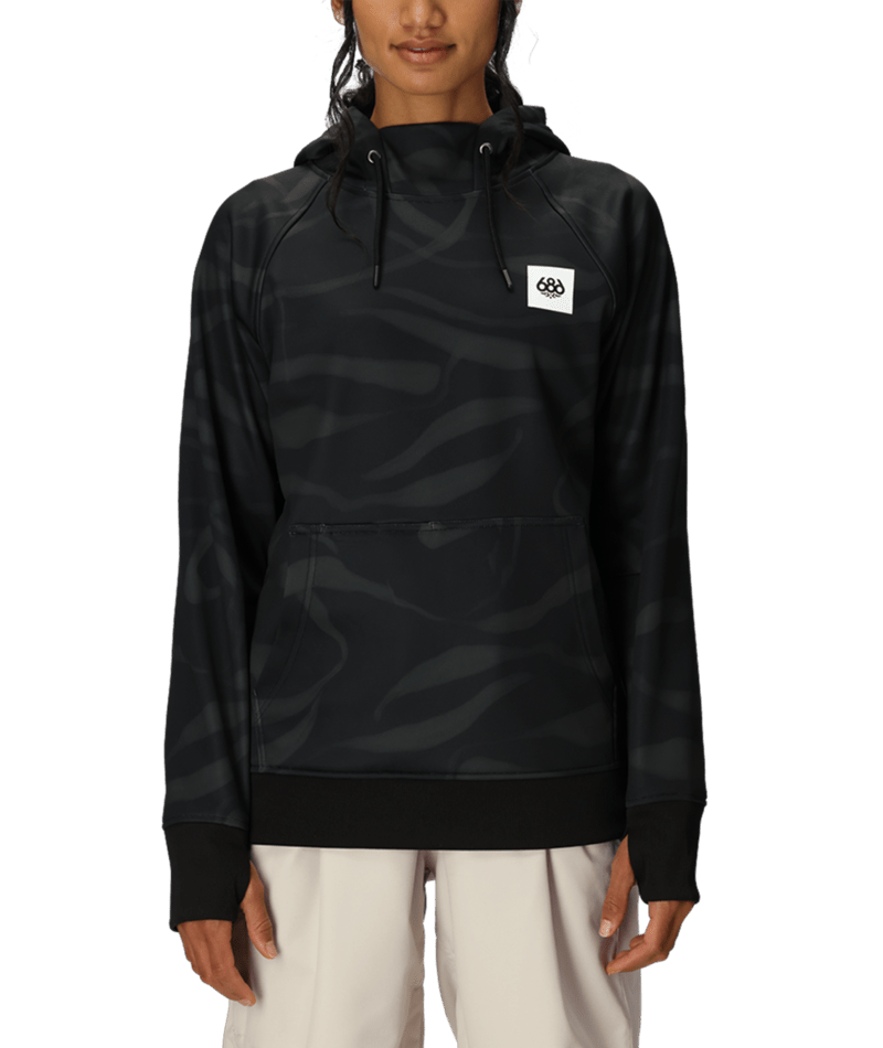 Women's Bonded Fleece Pullover Hoody - BLACK VAPORS