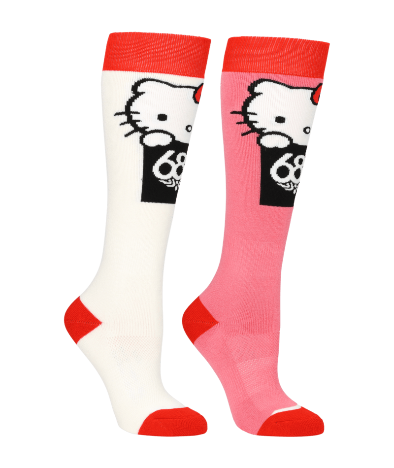 Women's Hello Kitty Sock (2-Pack) - HK WHITE GERANIUM PINK