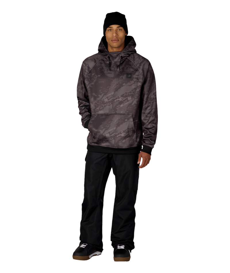 MENS BONDED FLEECE HOODY - CHARCOAL HEMISPHERE