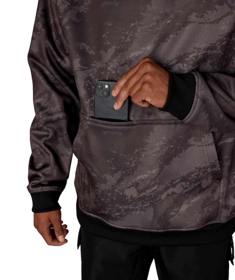 MENS BONDED FLEECE HOODY - CHARCOAL HEMISPHERE