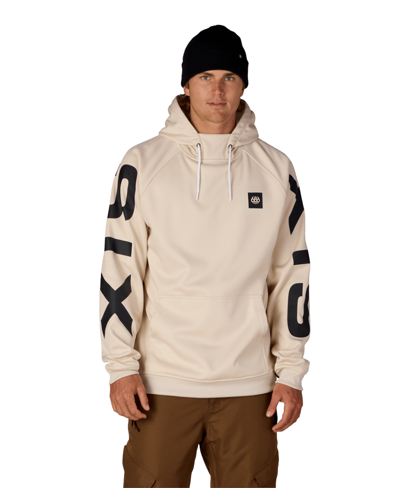 MENS BONDED FLEECE HOODY - LIMESTONE