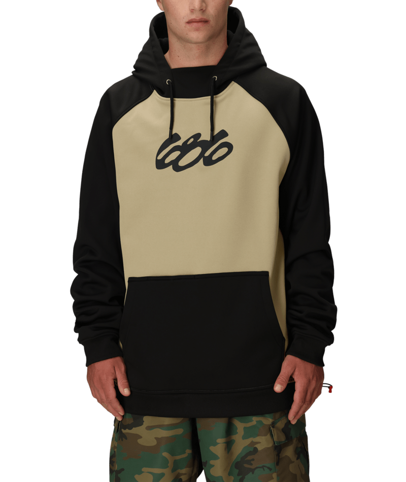 MENS BONDED FLEECE HOODY - SAGE COLORBLOCK