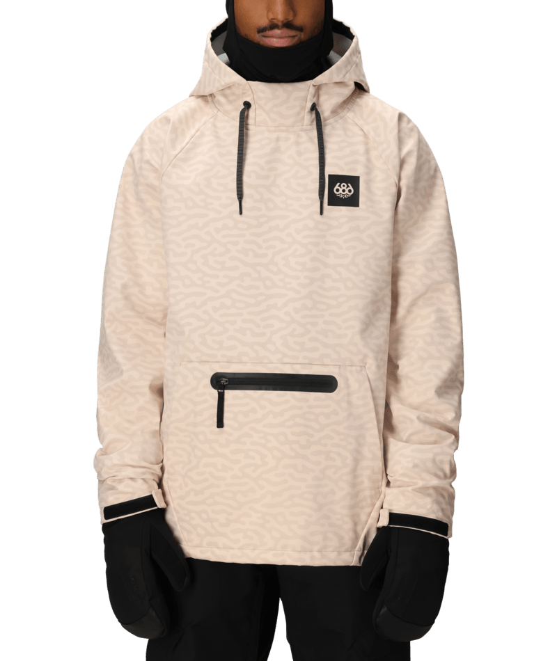 MENS WATERPROOF HYPERCHROMIC PULLOVER HOODY - SMOKEY PINK HAZE