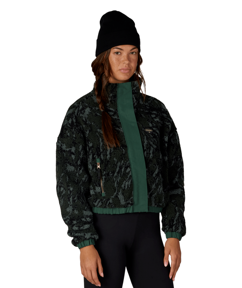 WOMENS OUTPOST SHERPA JACKET - MOSS GREEN SCRATCH CAMO