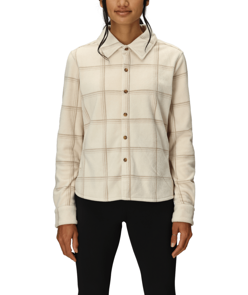 WOMENS SIERRA NEVADA FLEECE BUTTON UP - LIMESTONE PLAID