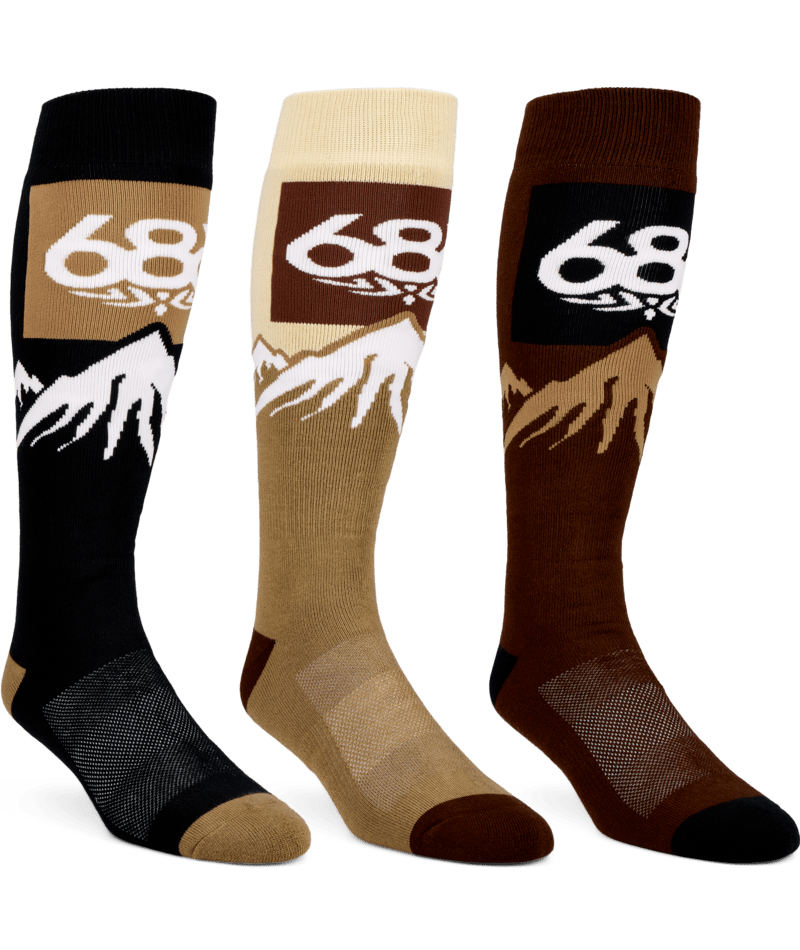 686 MENS SNOW CAPS SOCKS - 3 PACK - ASSORTED 2