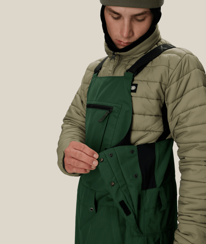 MENS HOT LAP™ INSULATED BIB - MOSS GREEN RIPSTOP